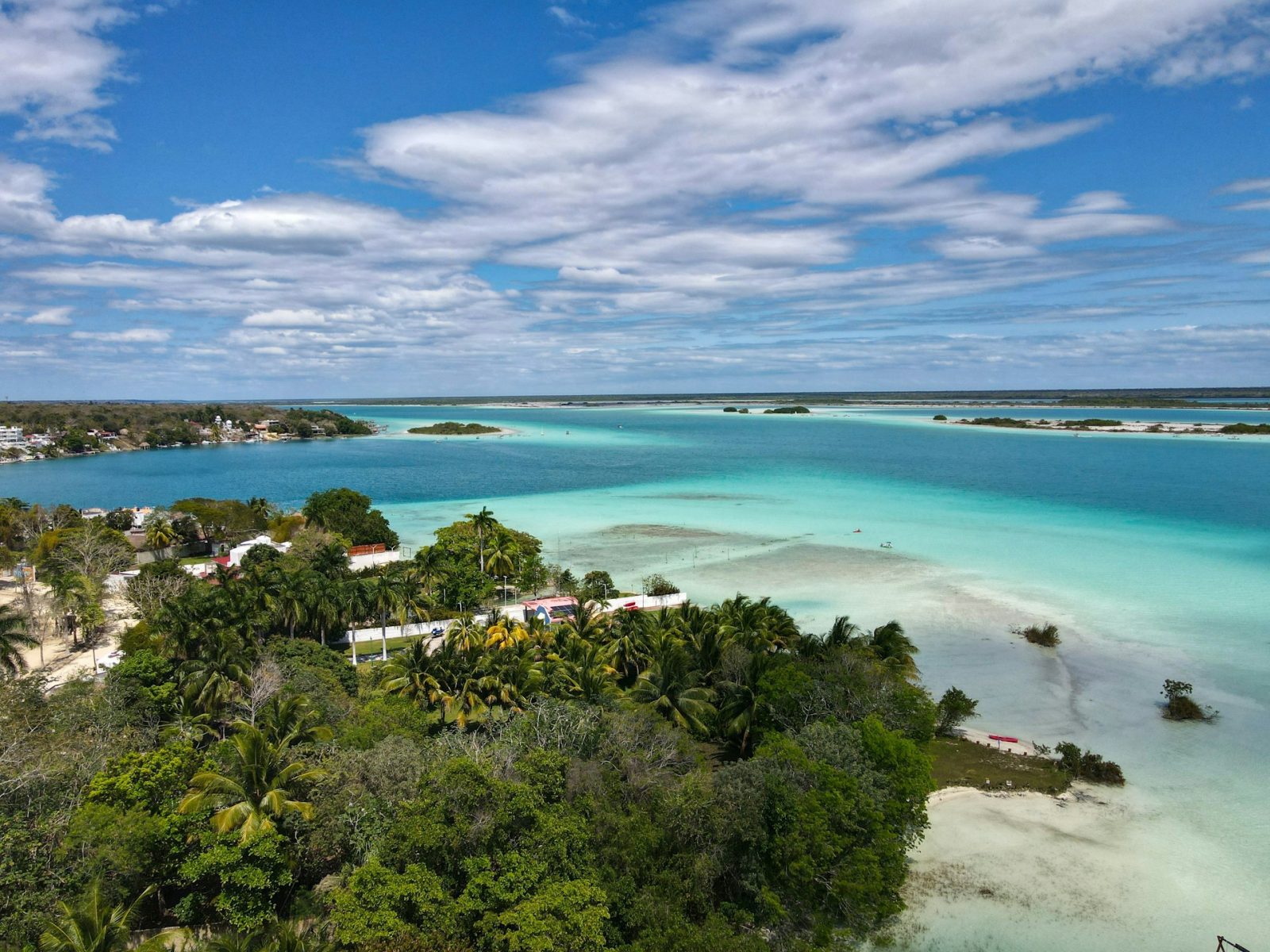 cancun. praia com arvores e poucos edifícios ao redor durante o dia.